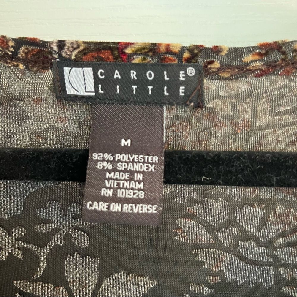 Women's Paisley Velvet Long Sleeve Blouse - Picture 5 of 10